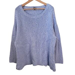 Talbots Pima Cotton Light Blue Shaker Stitch Sweater Size 3X Pullover Round Neck